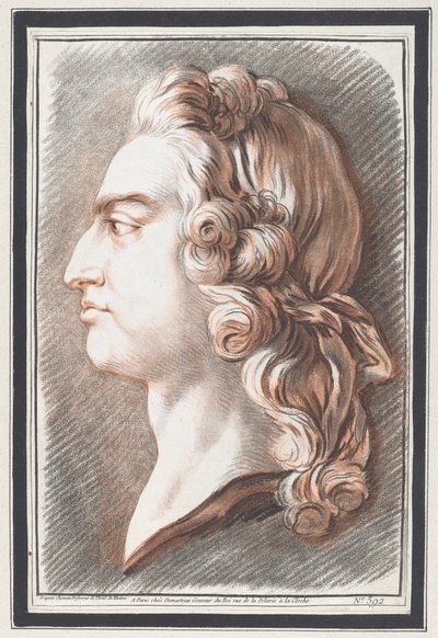 Ludvig XV av Gilles Demarteau, the Elder, after Jean François Clermont