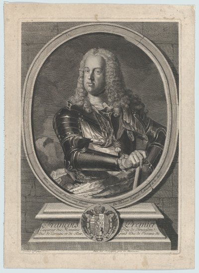 Porträtt av Frans I, ca. 1745. av Gilles Jacques Petit