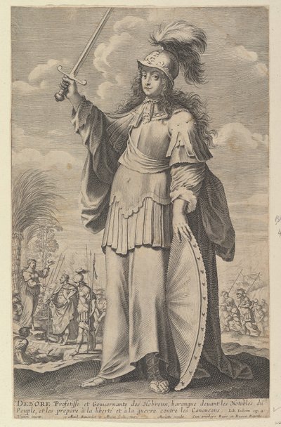 Deborah, 1647. Skapare: Gilles Rousselet, Abraham Bosse. av Gilles Rousselet and Abraham Bosse