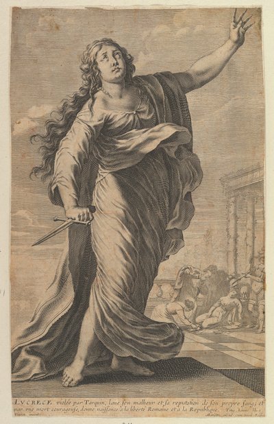 Lucrezia, 1647. Skapare: Gilles Rousselet, Abraham Bosse. av Gilles Rousselet and Abraham Bosse