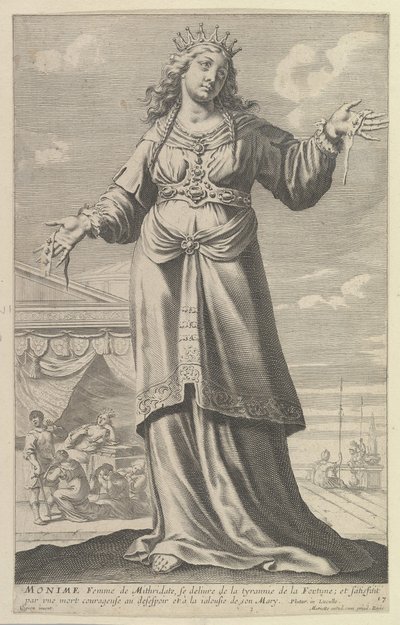 Monime, 1647. Skapare: Gilles Rousselet, Abraham Bosse. av Gilles Rousselet and Abraham Bosse