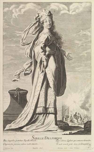 Delphic Sibyll, ca. 1635. Skapare: Gilles Rousselet, Abraham Bosse. av Gilles Rousselet and Abraham Bosse