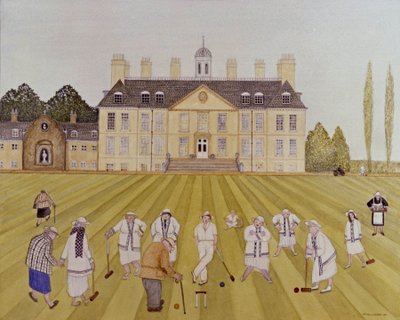 Croquet on the Lawn, 1989 (akvarell på papper) av Gillian Lawson