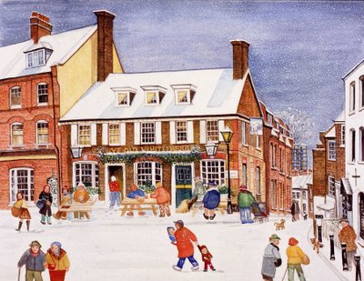 The White Bear, Hampstead, 1990 (akvarell på papper) av Gillian Lawson