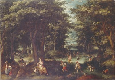 Landskap med Leto och Lykias bönder av Gillis van Coninxloo