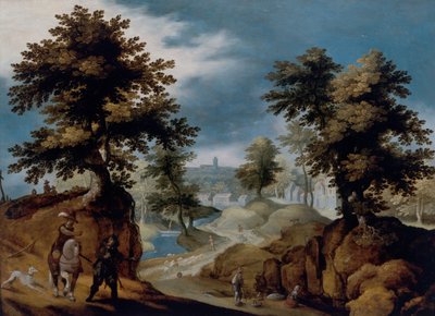 Landskap Med Figurer av Gillis van III Coninxloo