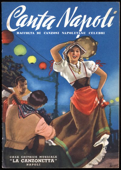 Neapel: samling av kända napolitanska sånger: "" Canta Napoli "". Omslaget är illustrerat av Gino Boccasile (1901-1952), ca 1937. av Gino Boccasile