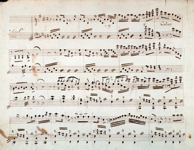 Första sidan med notblad till den reducerade symfonin för Otellos piano, opera av Gioacchino Rossini av Gioachino Rossini