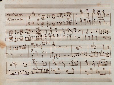 Första sidan med notblad till den reducerade symfonin för Tancredis piano, opera av Gioacchino Rossini av Gioachino Rossini