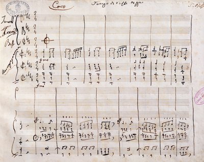 Handskrivet partitur av Gioacchino Rossini (1792-1868) av Gioachino Rossini