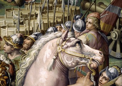 Intagningen av Pisa (detalj). Freskomålning av Giorgio Vasari och hans ateljé (1511-1574). Palazzo Vecchio (Salone dei Cinquecento) av Giorgio (and workshop) Vasari