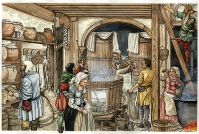 Medeltiden: ölfabrik (bryggeri) av Giorgio Albertini