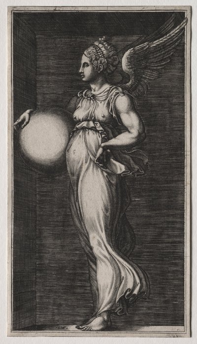 Allegorisk figur som håller en sfär av Giorgio Ghisi