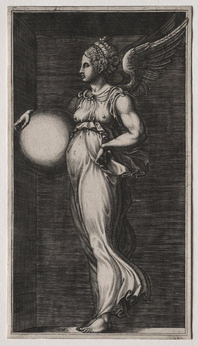 Allegorisk figur som håller en sfär, mitten av 1560-talet. av Giorgio Ghisi