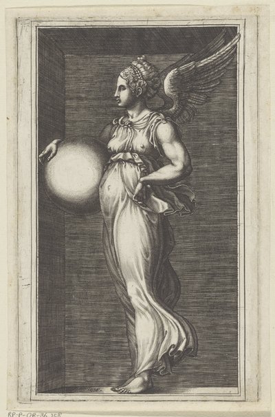 Allegorisk figur med en sfär av Giorgio Ghisi