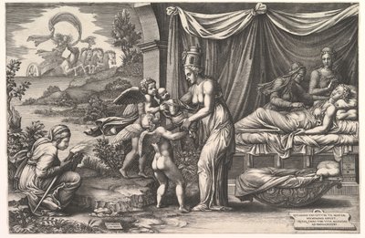 Allegori över födelse, 1558. av Giorgio Ghisi