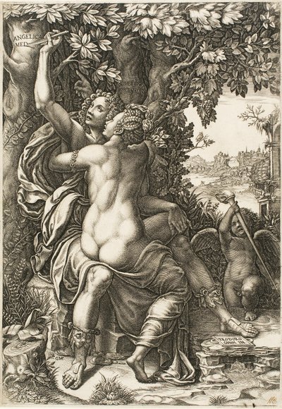 Angelica och Medoro av Giorgio Ghisi