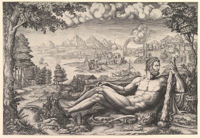 Herkules vilar från sitt arbete, 1567. av Giorgio Ghisi