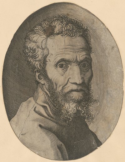 Porträtt av Michelangelo av Giorgio Ghisi