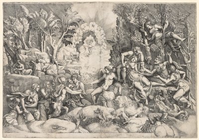 Procris död, ca. 1540. av Giorgio Ghisi