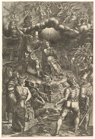 The Martyrdom of St. Barbara, sent 1570-tal. av Giorgio Ghisi