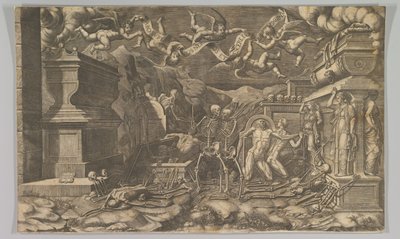 The Vision of Ezekiel, 1554 återutgiven 1595. av Giorgio Ghisi
