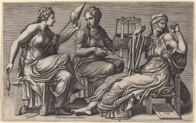 De tre öden av Giorgio Ghisi after Giulio Romano