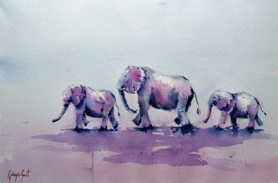 Familjen Lila Elefant av Giorgio Gosti