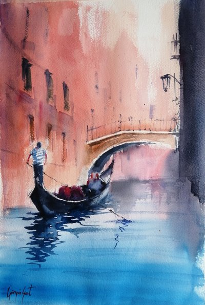 Gondoltur i Venedig av Giorgio Gosti