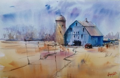 Winter Farm Barn av Giorgio Gosti