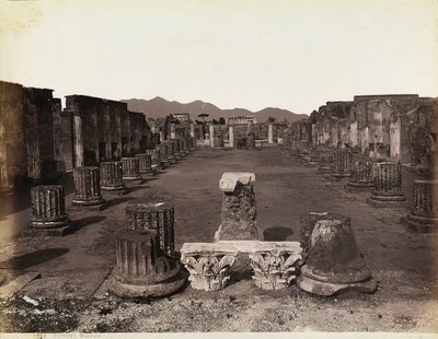 Översikt över basilikan, östra sidan, Pompeji av Giorgio Sommer