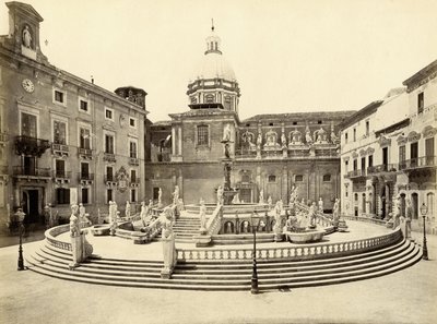 Pretoria fontän, Palermo, Italien, fotografi av Giorgio Sommer av Giorgio Sommer
