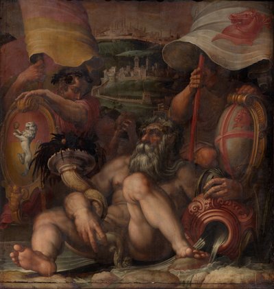 Allegori över Colle val dElsa och San Gimignano, 1563-1565 av Giorgio Vasari