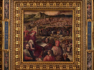 Arnolfo visar planen att förstora Florens av Giorgio Vasari