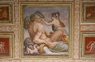 Ceres ammande Triptolemus, detalj av Altoviti-taket, fresk från 1553 av Giorgio Vasari