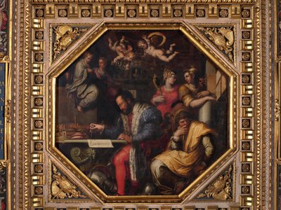 Cosimo studerar intagandet av Siena av Giorgio Vasari