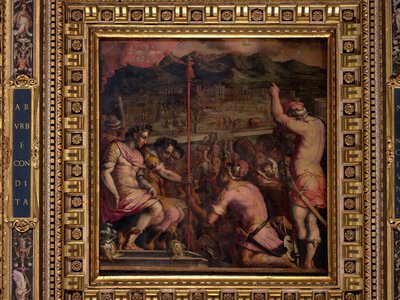 Grunden av Florentia, en romersk bosättning av Giorgio Vasari
