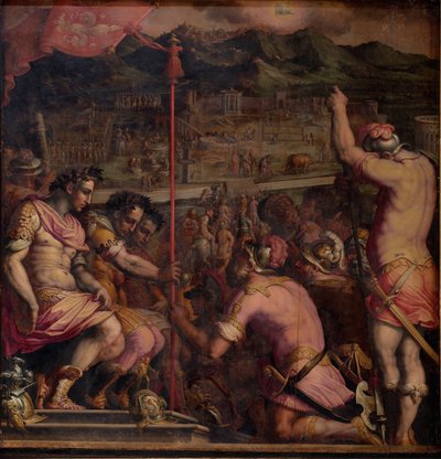 Grunden av Florentia, en romersk bosättning, 1563-1565 av Giorgio Vasari