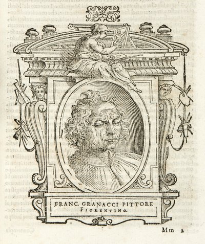 Milano, Biblioteca Braidense, Vite de piv excellent, Giorgio Vasari 1568, Francesco Granacci av Giorgio Vasari