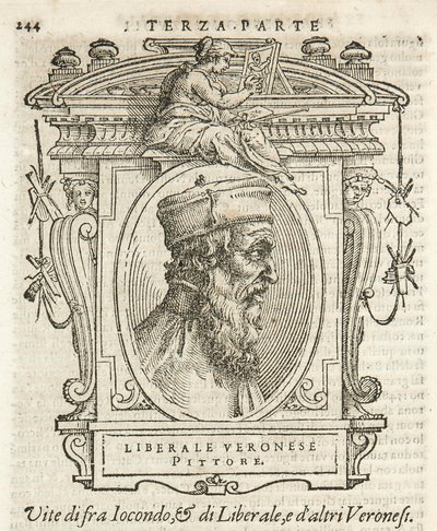 Milano, Biblioteca Braidense, Vite de piv excellent, Giorgio Vasari 1568, Liberal av Jacopo da Verona av Giorgio Vasari