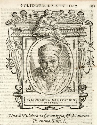 Milano, Biblioteca Braidense, Vite de piv excellent, Giorgio Vasari 1568, Polidoro da Caravaggio av Giorgio Vasari