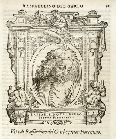 Milano, Biblioteca Braidense, Vite de piv excellent, Giorgio Vasari 1568, Raffaellino del Garbo av Giorgio Vasari