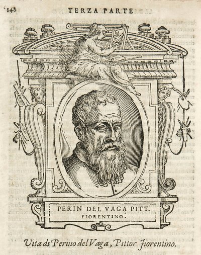 Milano, Braidensebiblioteket, Vite de piv excellent, Giorgio Vasari 1568, Perin del Vaga av Giorgio Vasari