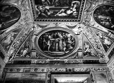 Påven Clemens VII (1478-1534) gifter sig med Catherine de Medici (1519-1589) med Henri II av Frankrike (1519-59), från Sala di Clemente VII av Giorgio Vasari