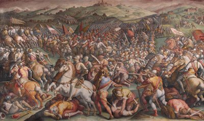 Slaget vid Marciano i Val di Chiana, 1570-1571 av Giorgio Vasari