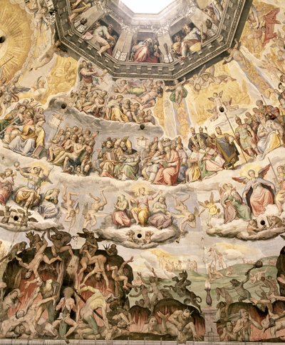 The Last Judgement, detalj från kupolen i Duomo, 1572-79 av Giorgio Vasari