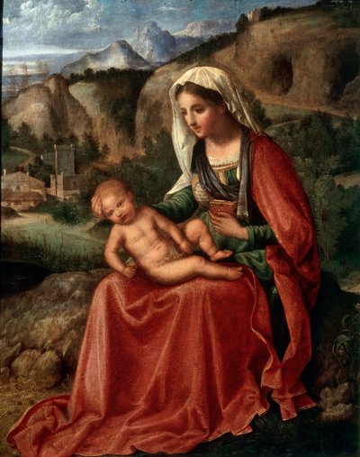 Jungfrun och barnet i ett landskap, c1503 av Giorgione da Castelfranco