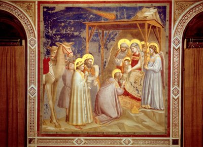 Tillbedjan av männen, Scrovegnis kapell, Padua, ca 1305 (fresk) av Giotto (c.1266 1337)