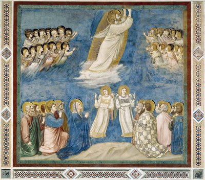 Kristi himmelsfärd, detalj från Kristi liv och lidande, av Giotto av Giotto (c.1266 1337)