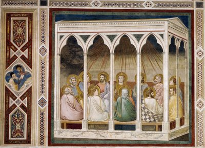 Pingst, detalj från Kristi liv och lidande, av Giotto av Giotto (c.1266 1337)